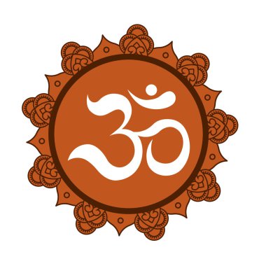 Mandala çerçevesini Om sembolüyle biçimlendirdim. Tebrik kartları, davetiyeler, boyama kitapları ve yoga posterleri için el yapımı doğu süsleri..