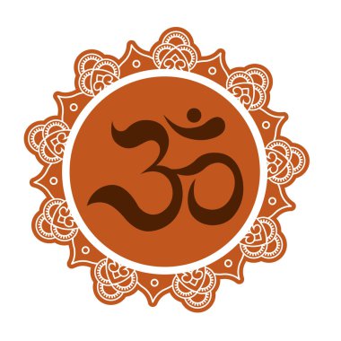 Mandala çerçevesini Om sembolüyle biçimlendirdim. Tebrik kartları, davetiyeler, boyama kitapları ve yoga posterleri için el yapımı doğu süsleri..