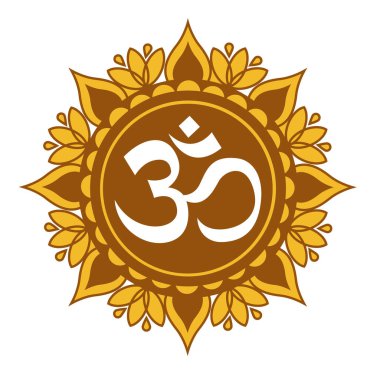 Mandala çerçevesini Om sembolüyle biçimlendirdim. Tebrik kartları, davetiyeler, boyama kitapları ve yoga posterleri için el yapımı doğu süsleri..