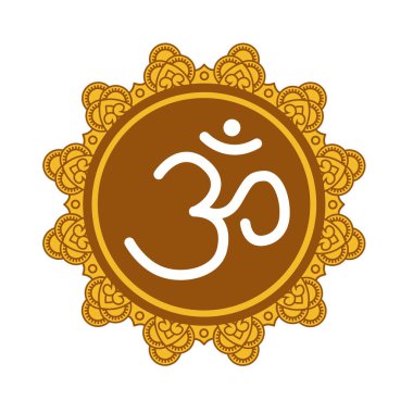 Mandala çerçevesini Om sembolüyle biçimlendirdim. Tebrik kartları, davetiyeler, boyama kitapları ve yoga posterleri için el yapımı doğu süsleri..