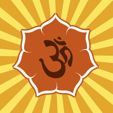 Dekoratif dairesel süsleme şeklinde Om veya Aum sembolü.