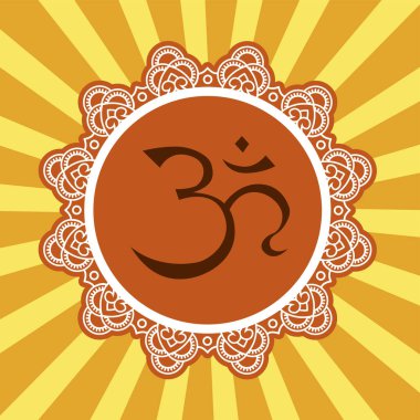 Dekoratif dairesel süsleme şeklinde Om veya Aum sembolü.