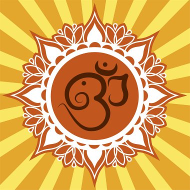 Dekoratif dairesel süsleme şeklinde Om veya Aum sembolü.