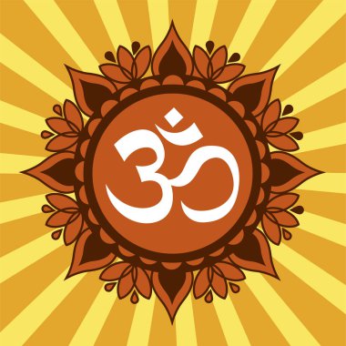 Dekoratif dairesel süsleme şeklinde Om veya Aum sembolü.
