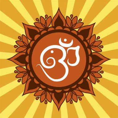 Dekoratif dairesel süsleme şeklinde Om veya Aum sembolü.