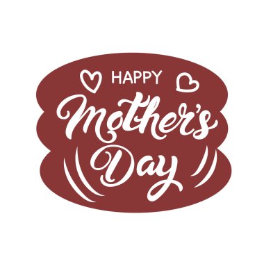 Kutlama kartı tasarımı ve stilize edilmiş Anneler Günü metni.