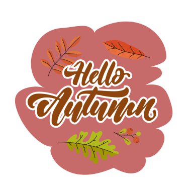 Merhaba sonbahar metni biçimlendirilmiş tebrik kartı tasarımı.