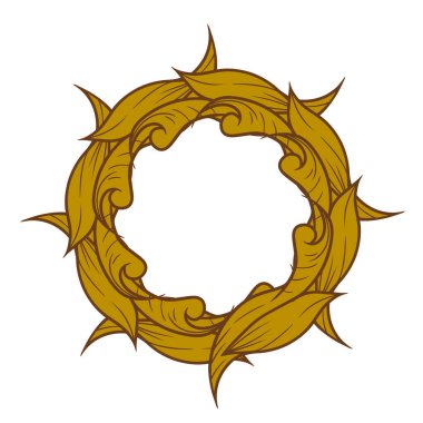 Decorative floral swirl ornament. Circular curly foliage decorative element. 