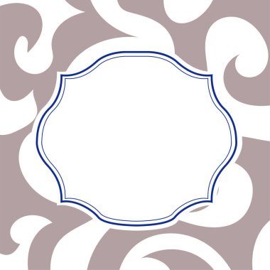 Renkli kıvrımlı dokuma süslemeleri ve boş kopyalama alanının soyut arka planına sahip tebrik kartı veya davet boş şablon tasarımı.