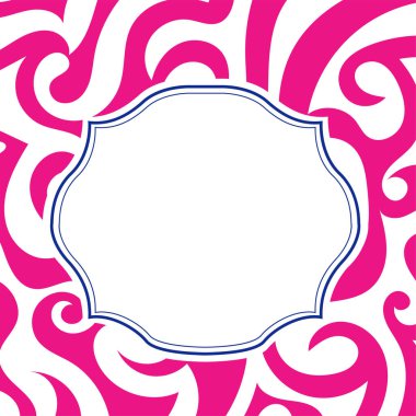 Renkli kıvrımlı dokuma süslemeleri ve boş kopyalama alanının soyut arka planına sahip tebrik kartı veya davet boş şablon tasarımı.