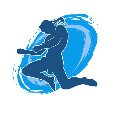 Beyaz arka planda erkek Muay Thai dövüş sanatları sporcusunun vektör çizimi