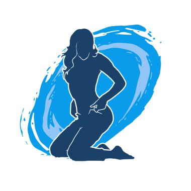 Güzellik pozu vermiş zayıf bir kadının silueti..