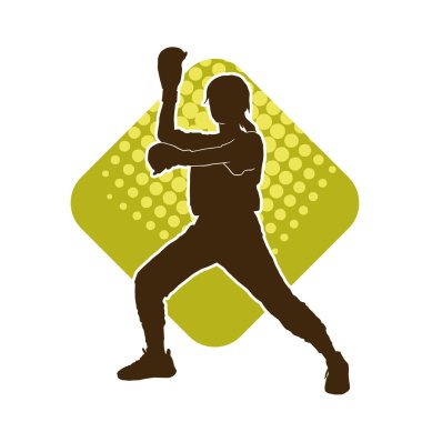 Dövüş sanatları yapan zayıf bir kadının silueti. Dövüş sanatlarında çalışan bir kadının silueti..