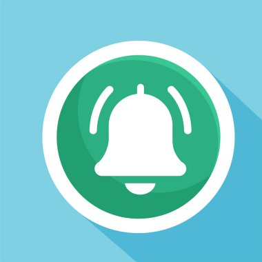 Zil sembolü çalıyor. Alarm melodisi simgesi. Hatırlatma simgesi. 