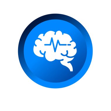 Beyin ve dalga grafik sembolü. Beyin dalgası ikonu. Nöroloji simgesi.