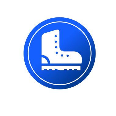 Ağır görev çizme ikonu. Koruyucu ayakkabı sembolü.