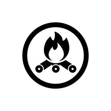 Ateş yakma ikonu. Alev sembolü. Kamp alanı sembolü.