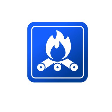 Ateş yakma ikonu. Alev sembolü. Kamp alanı sembolü.