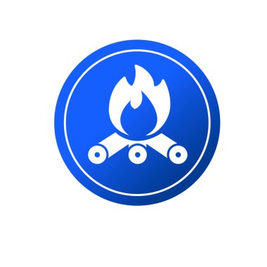 Ateş yakma ikonu. Alev sembolü. Kamp alanı sembolü.