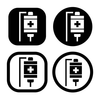 Enfüzyon torbası ikonu. Tıbbi tedavi simgesi.