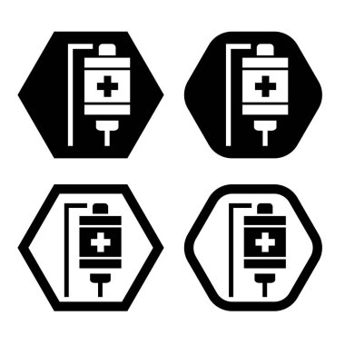 Enfüzyon torbası ikonu. Tıbbi tedavi simgesi.