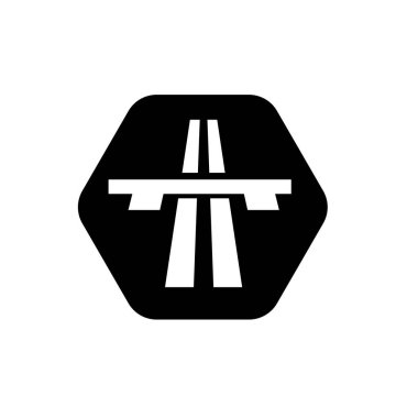 Otoyol tabelası. Üst geçit simgesi. Yol simgesi.