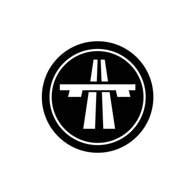 Otoyol tabelası. Üst geçit simgesi. Yol simgesi.