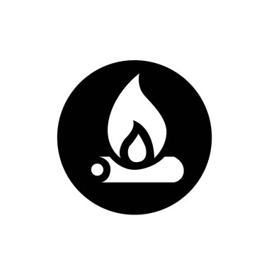 Ateş yakma ikonu. Alev sembolü. Kamp alanı sembolü.