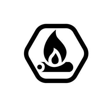 Ateş yakma ikonu. Alev sembolü. Kamp alanı sembolü.