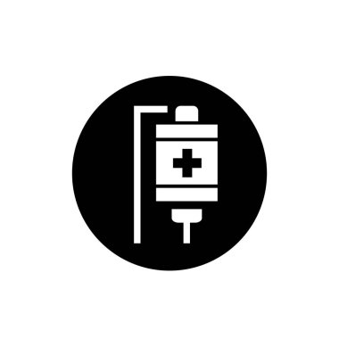 Enfüzyon torbası ikonu. Tıbbi tedavi simgesi.