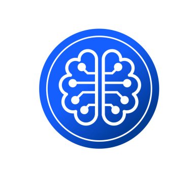 Devre sembollü insan beyni. Sinirsel ya da nevrotik ağ sembolü. Yapay zeka sembolü. Beyin devresi sembolü.