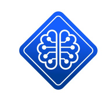 Devre sembollü insan beyni. Sinirsel ya da nevrotik ağ sembolü. Yapay zeka sembolü. Beyin devresi sembolü.