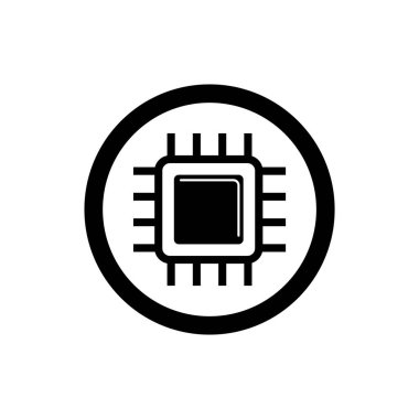 İşlemci İşlemci sembolü. Bilgisayar işlemci bileşeni simgesi. 