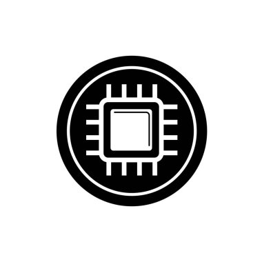 İşlemci İşlemci sembolü. Bilgisayar işlemci bileşeni simgesi. 