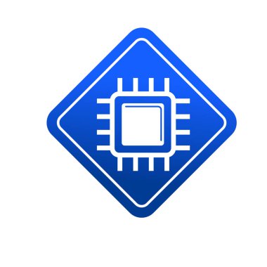 İşlemci İşlemci sembolü. Bilgisayar işlemci bileşeni simgesi. 