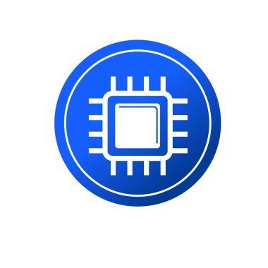İşlemci İşlemci sembolü. Bilgisayar işlemci bileşeni simgesi. 