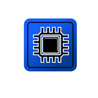 İşlemci İşlemci sembolü. Bilgisayar işlemci bileşeni simgesi. 