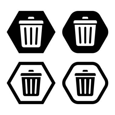 Çöp kutusu simgesi. Çöp kutusu sembolü. Düğme simgesini sil.