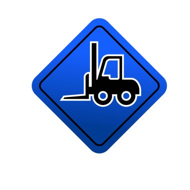 Çatal kaldırma kamyonu ya da forklift ikonu. Çatal kaldırma aracı sembolü. 