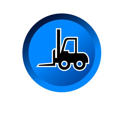 Çatal kaldırma kamyonu ya da forklift ikonu. Çatal kaldırma aracı sembolü. 