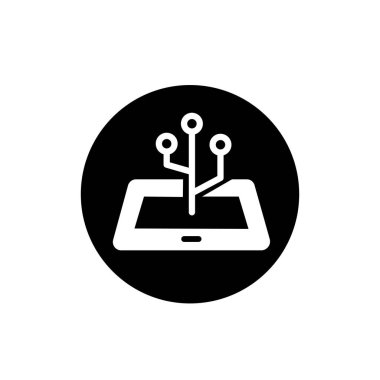 Dijital mobil aygıt simgesi. Dijital dokunmatik ekran teknoloji sembolü.