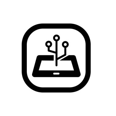 Dijital mobil aygıt simgesi. Dijital dokunmatik ekran teknoloji sembolü.