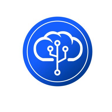 Bulut hesaplama sembolü ya da simgesi. Bulut hesaplama teknolojisi logo tasarımı için ok simgesi indir ve indir