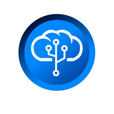 Bulut hesaplama sembolü ya da simgesi. Bulut hesaplama teknolojisi logo tasarımı için ok simgesi indir ve indir