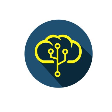 Bulut hesaplama sembolü ya da simgesi. Bulut hesaplama teknolojisi logo tasarımı için ok simgesi indir ve indir