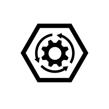 Vites simgesi. Çarklı şekil sembolü.