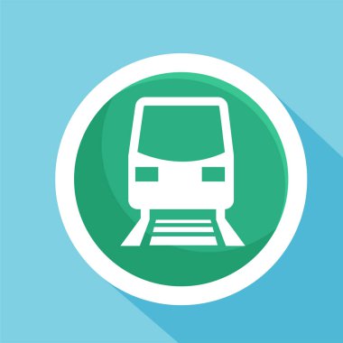 Ticari tren ikonu. Toplu trenin ulaşım sembolü. Lokomotif logosu.