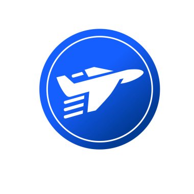 Yolcu uçağı sembolü. Hava taşıma kipi simgesi. ticari uçak logosu. 
