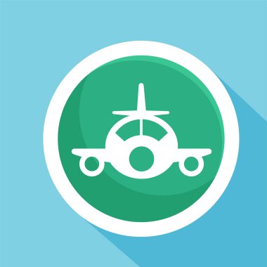 Yolcu uçağı sembolü. Hava taşıma kipi simgesi. ticari uçak logosu. 