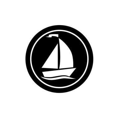 Yelkenli tekne ikonu. Yelkenli sembolü